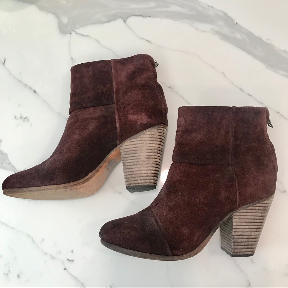 Rag and Bone Newbury booties in brown nubuck